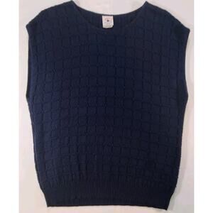 80's Vintage Unisex 40/20W Sweater Bazaar Navy Blue Sweater Vest USA